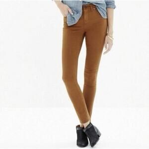 Madewell 9” High Rise Skinny Pant Jeans 31 Stretch Burnished Cedar Brown Khaki